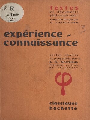 cover image of Expérience-connaissance